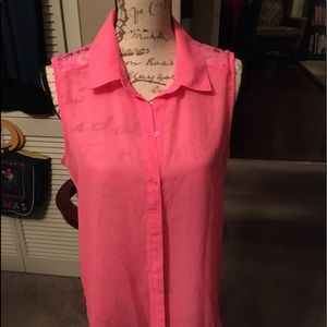 No Boundaries Button Down Lace Shirt